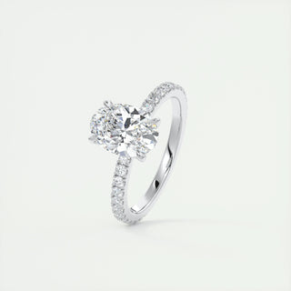 1.5-3.50 CT Oval Diamond Pave Engagement Ring