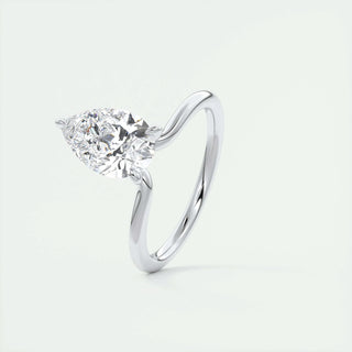 1.93 CT Pear Shaped Moissanite Solitaire Engagement Ring