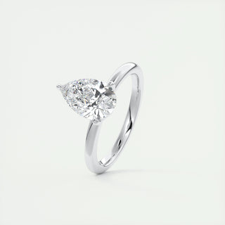 1.93 CT Pear Shaped Moissanite Solitaire Engagement Ring