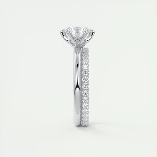 Anillo de compromiso solitario con diamante redondo F-VS1 de 1,50 CT-3,50 CT