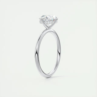 1.91 CT Oval Shaped Moissanite Hidden Halo Engagement Ring