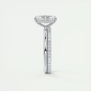 Anillo de compromiso con solitario de diamantes Radiant F-VS1 de 2 ct