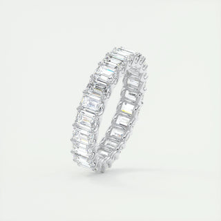 4.6 TCW Emerald CVD Diamond Full Eternity Wedding Band