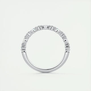 0.32 CT Marquise & Round EF- VVS Diamond Half Eternity Wedding Band