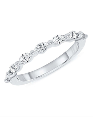 0.40 TCW Marquise CVD Diamond Half Eternity Wedding Band