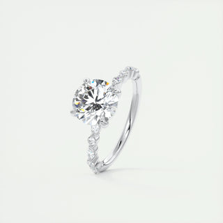 Bague de fiançailles solitaire en moissanite de forme ronde de 2,0 ct