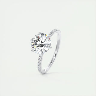 Bague de fiançailles solitaire en moissanite de forme ronde de 2,0 ct