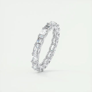 2.55 TCW Emerald CVD Diamond Full Eternity Wedding Band