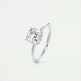 2ct Cushion F- VS1 Diamond Hidden Halo Engagement Ring