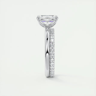 Anillo de compromiso con solitario de diamantes y esmeralda F-VS1 de 1,75 ct