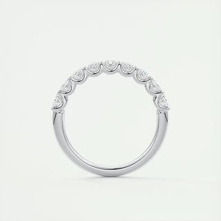 1.35 TCW Oval CVD Diamond Half Eternity Wedding Band