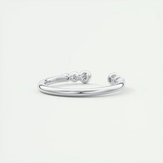 0.22 TCW Round CVD Diamond Bezel Open Wedding Band