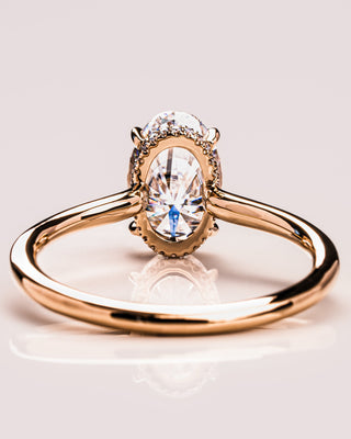 2.0  - 3.74 CT Oval  CVD Diamond Hidden Halo Engagement Ring