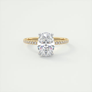 2CT Oval Cut Diamond Moissanite Halo Prong Engagement Ring - ELITE CARAT