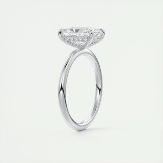 2.10 CT Radiant Shaped Moissanite Hidden Halo Engagement Ring