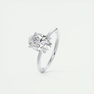 1.91 CT Oval Shaped Moissanite Solitaire Engagement Ring