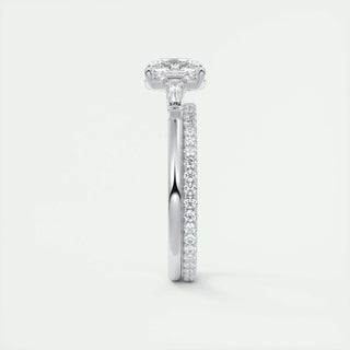 2ct Cushion F- VS1 Diamond 3 Stones Engagement Ring