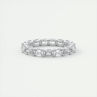 2.55 TCW Emerald CVD Diamond Full Eternity Wedding Band