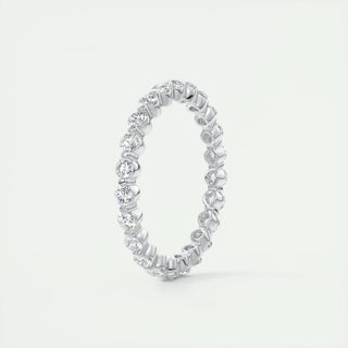 0.69 TCW Round CVD Diamond bubble prong Wedding Band