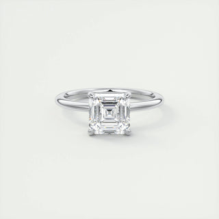 Anillo de compromiso con solitario de diamantes Asscher de 1,0-3,0 ct