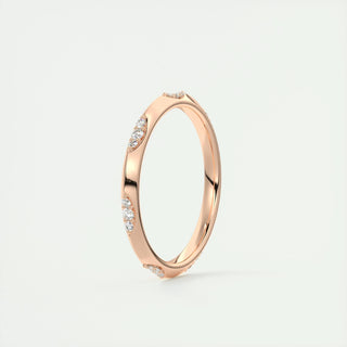 0.09 TCW Round CVD Diamond Flush Setting Wedding Band