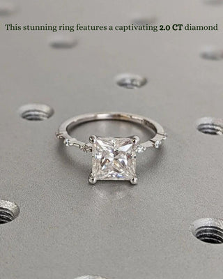 1.0-3.0 CT Princess CVD Diamond Dainty Engagement Ring