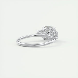 2.03 CT Asscher Shaped Moissanite Three Stones Engagement Ring