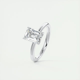 Anillo de compromiso con solitario de diamantes y esmeralda F-VS1 de 1,75 ct