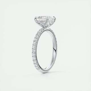 2.03 CT Asscher Shaped Moissanite Solitaire Engagement Ring