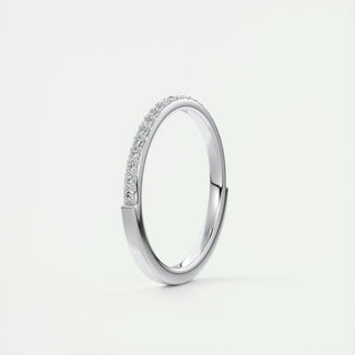 0.18 CT Round EF- VVS Diamond  Wedding Band With Half Eternity Setting