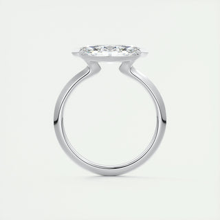 Anillo de compromiso con diamante solitario en engaste marquesa de 1,0 a 3,0 ct