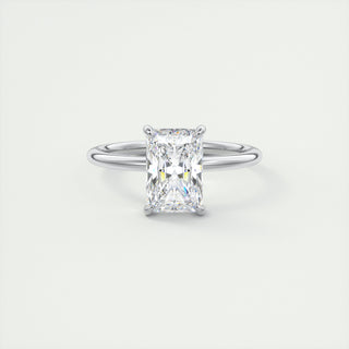 2CT Radiant Four Prong Moissanite Diamond Solitaire Engagement Ring