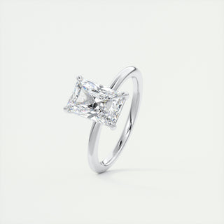 2CT Radiant Four Prong Moissanite Diamond Solitaire Engagement Ring