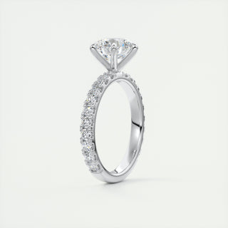 2CT Round Brilliant Cut Diamond Moissanite Prong Halo Engagement Ring