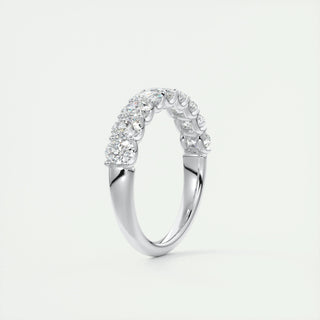 1.35 TCW Oval CVD Diamond Half Eternity Wedding Band