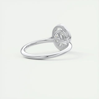 Anillo de compromiso estilo solitario con bisel y diamante ovalado de 1,0 a 3,0 ct