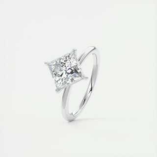 2.08 CT Princess Shaped Moissanite Solitaire Engagement Ring