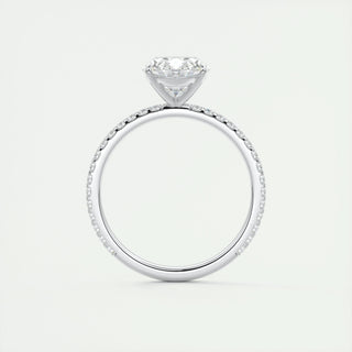 1.0-3.0 ct Oval Diamond Pave Engagement Ring