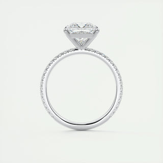 1.0-3.0 ct Princess Diamond Engagement Ring With Pave Setting