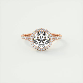 1.0-3.0 ct Round Diamond Engagement Ring With Halo & Pave Setting