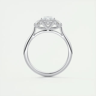 1.98 CT Marquise Shaped Moissanite Three Stones Engagement Ring