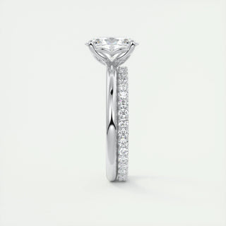 Anillo de compromiso con solitario de diamantes de forma ovalada F-VS1 de 1,5 ct