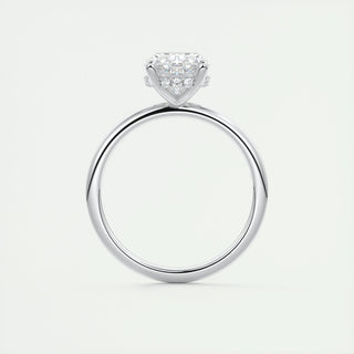 2ct Oval F- VS1 Diamond Hidden Halo Engagement Ring