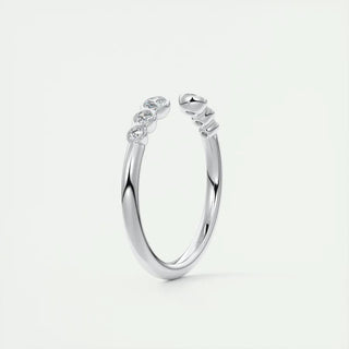 0.22 CT Round Shaped EF- VVS Diamond Open Style Wedding Band