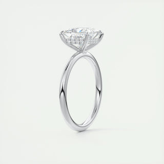 1.0-3.0 ct Princess Diamond Engagement Ring With Hidden Halo Setting