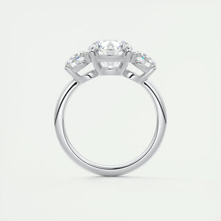 1.0-3.0 ct Round Shaped  Diamond 3 Stones Engagement Ring