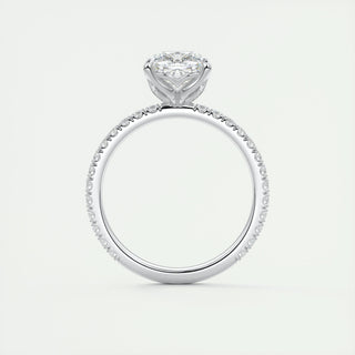 2.15 CT Cushion Cut Solitaire Pave Moissanite Engagement Ring