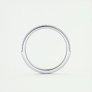 Alliance de mariage en diamant rond EF-VVS de 0,18 ct avec monture semi-éternité