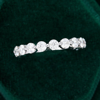 0.583 CT Round Moissanite Half Eternity Wedding Band