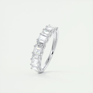 1.80 Emerald Cut Half Eternity Moissanite Bridal Wedding Band